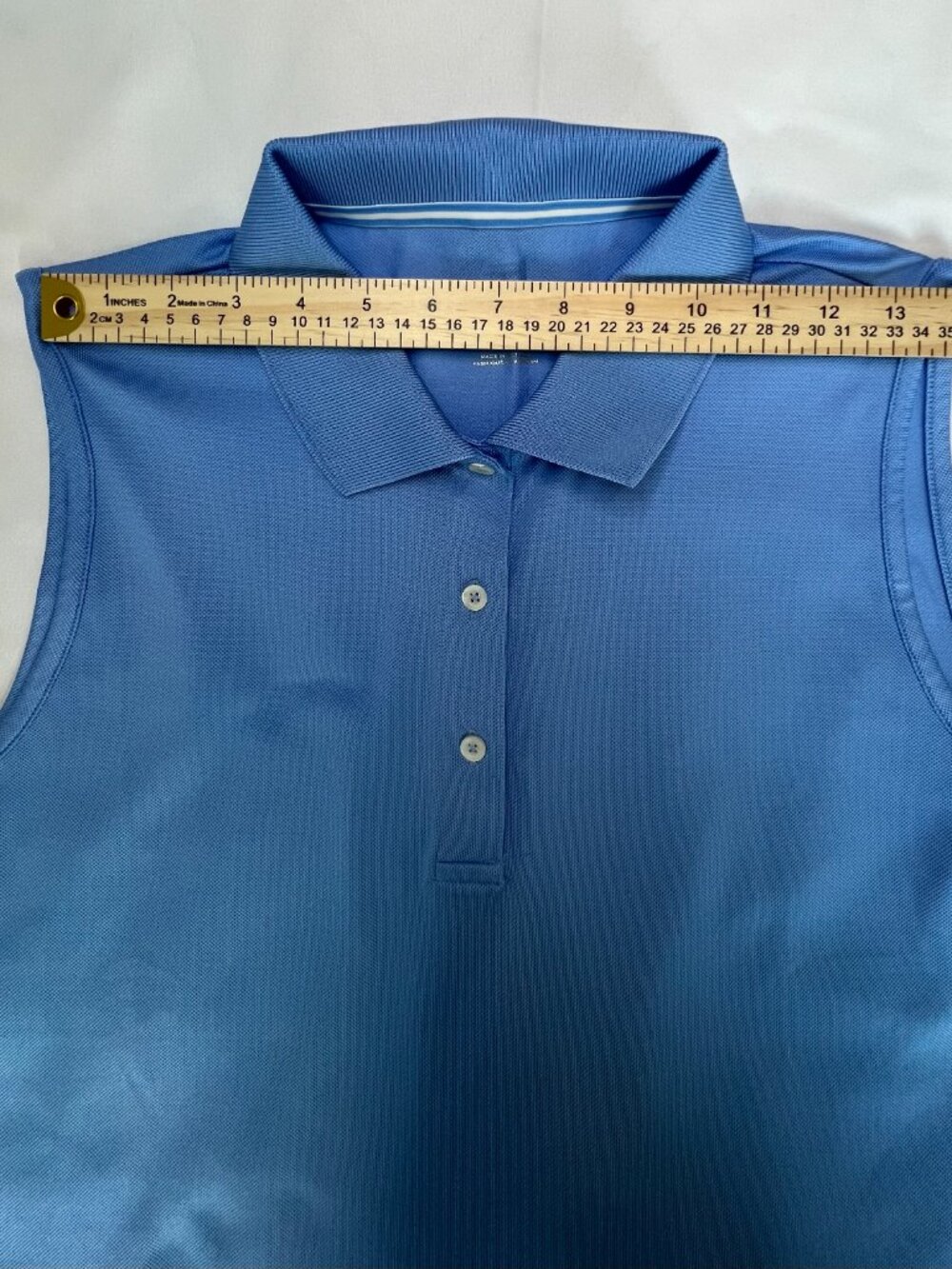 Tory Sport Blue Performance Sleeveless Collared Polo Size Large Nautical Preppy - Picture 12 of 15